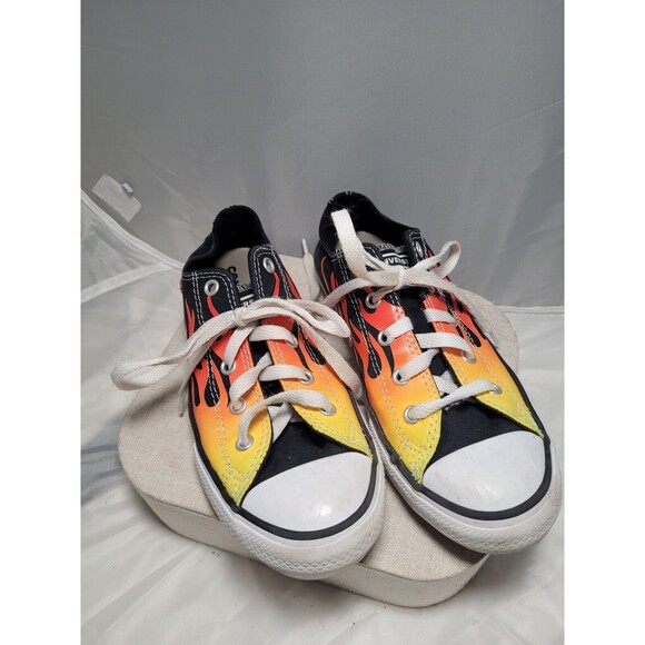 Converse Chuck Taylor All Star Low Top Flame Canvas Shoes Youth 3 - Picture 2 of 8